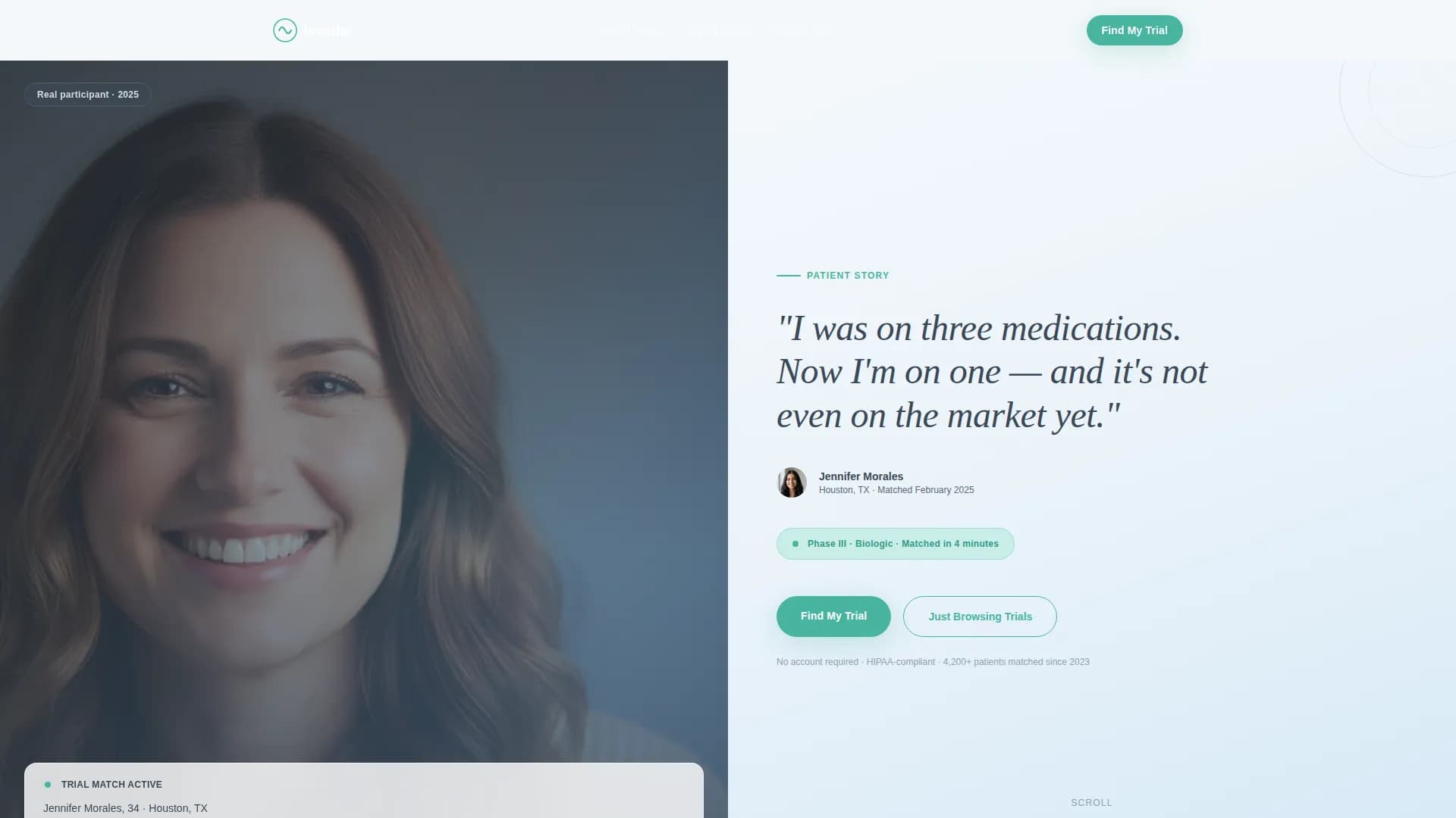 Breathe - Clinical Trials Landing Page Template