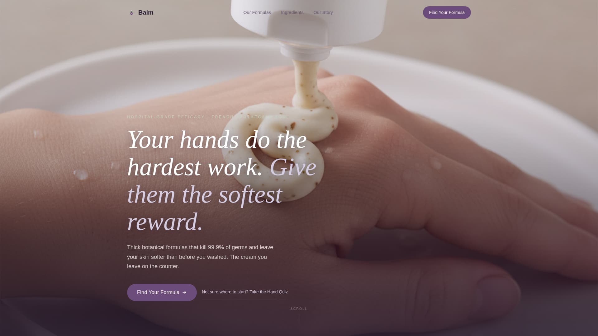 Balm - Luxurious Handcare Landing Page Template