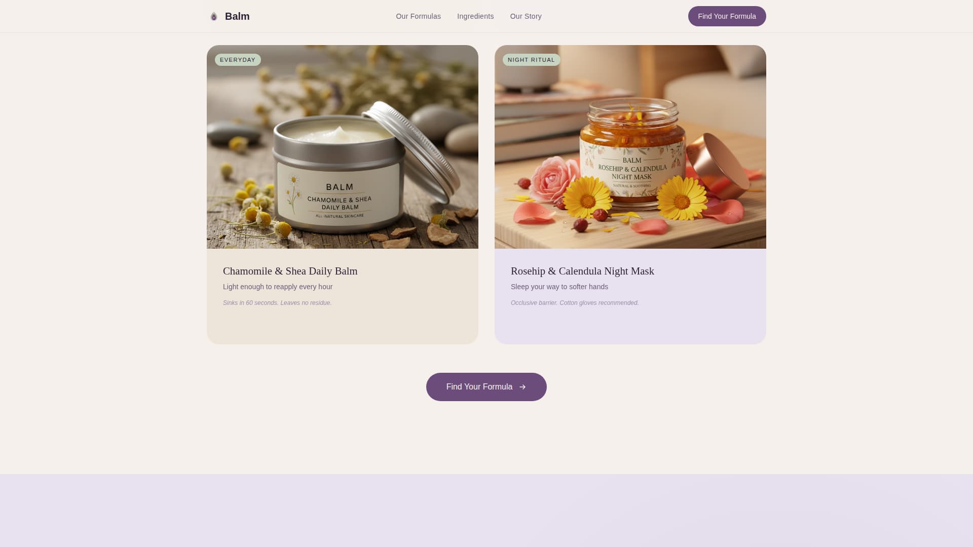 Balm - Luxurious Handcare Landing Page Template