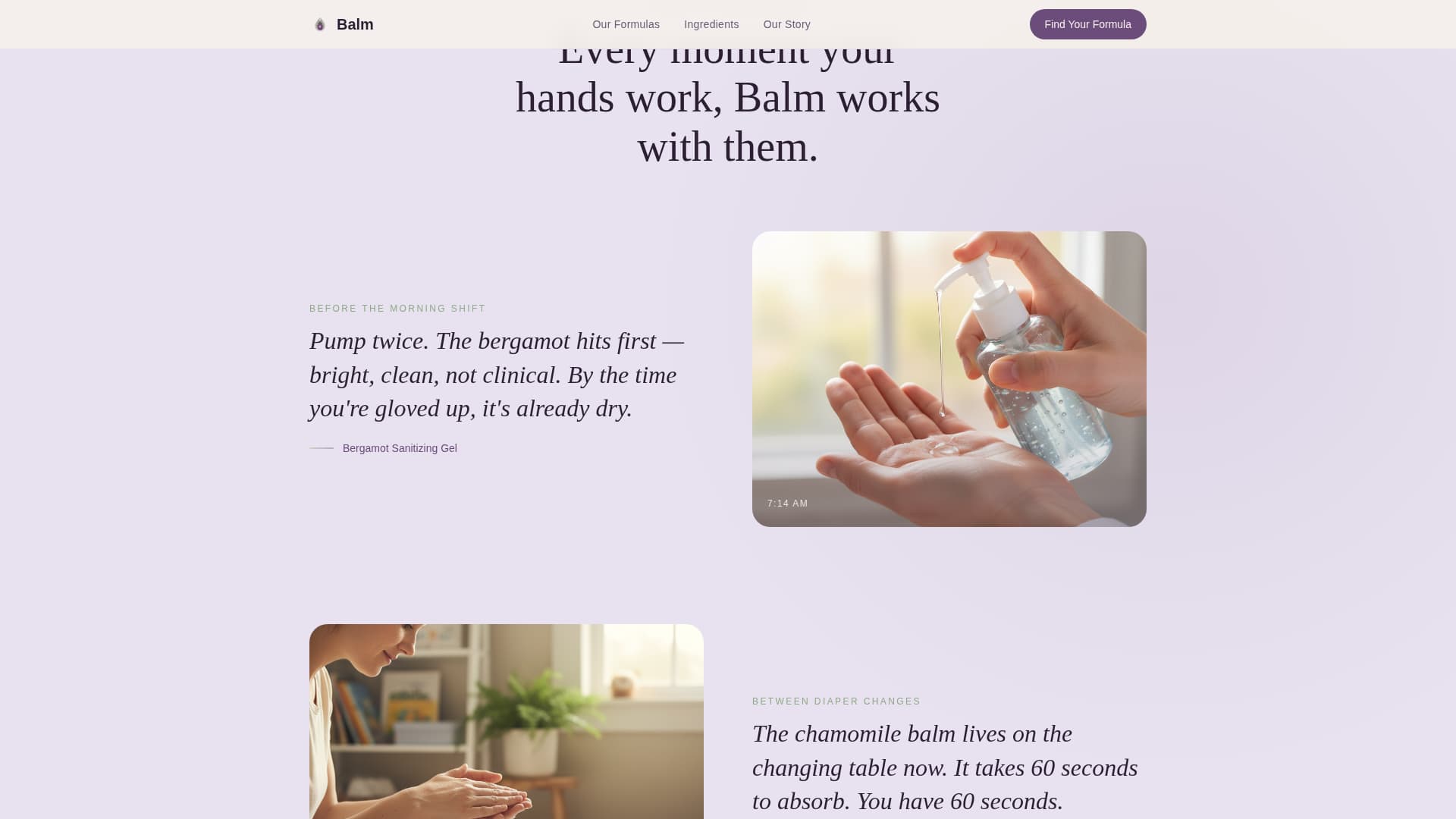 Balm - Luxurious Handcare Landing Page Template
