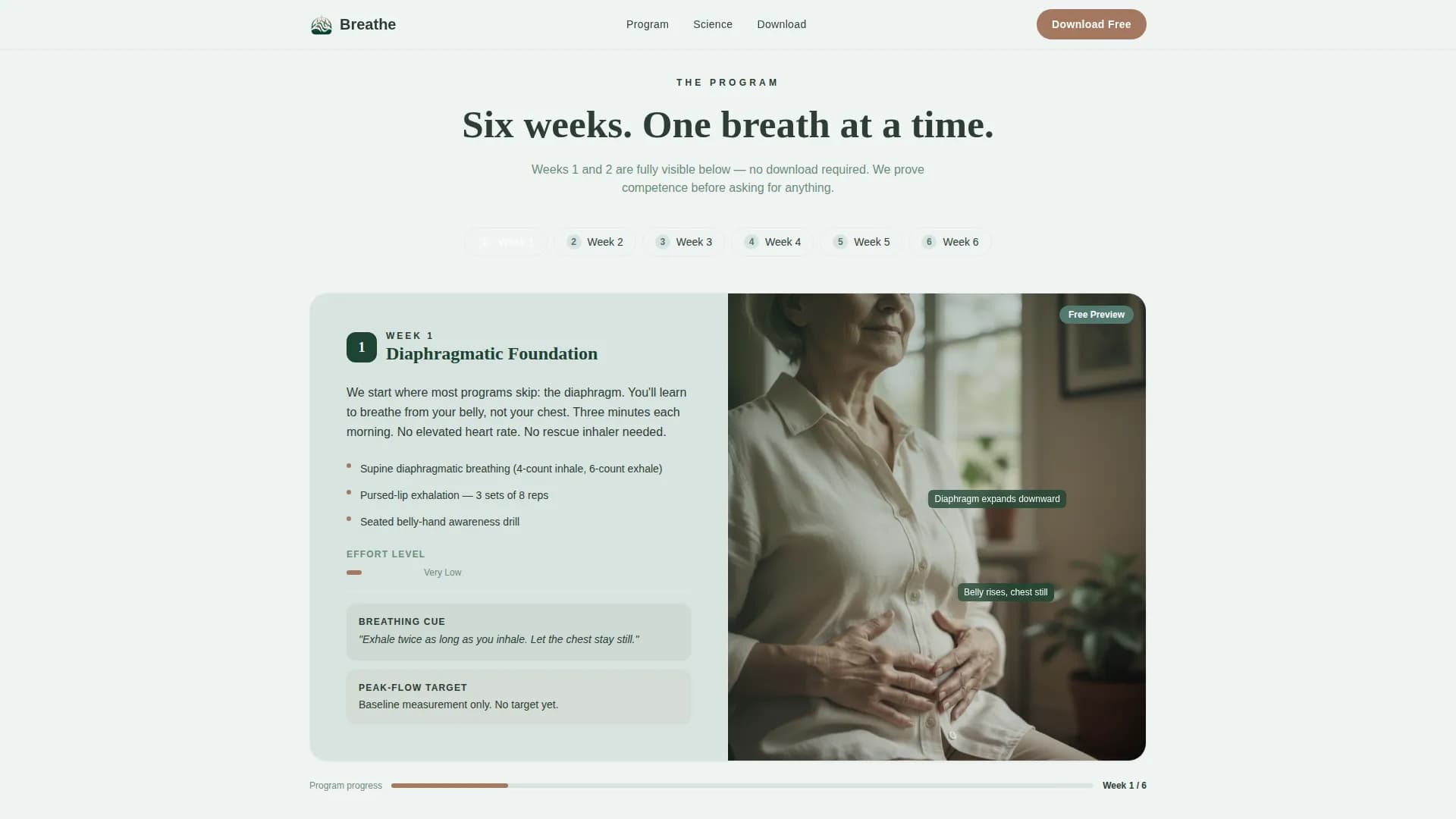 Breathe - Exercise Program Landing page Template