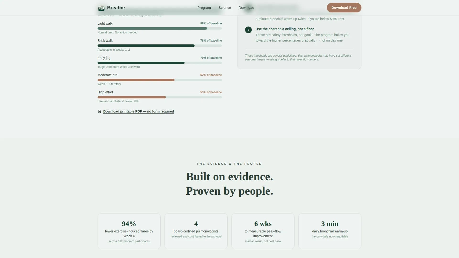 Breathe - Exercise Program Landing page Template