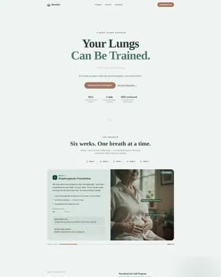 Breathe - Exercise Program Landing page Template