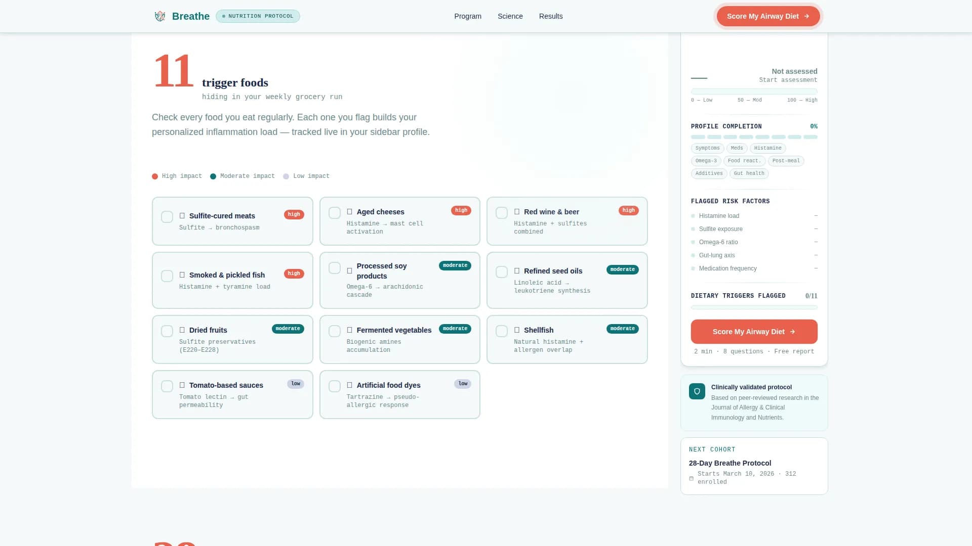 Breathe - Nutrition Program Landing Page Template