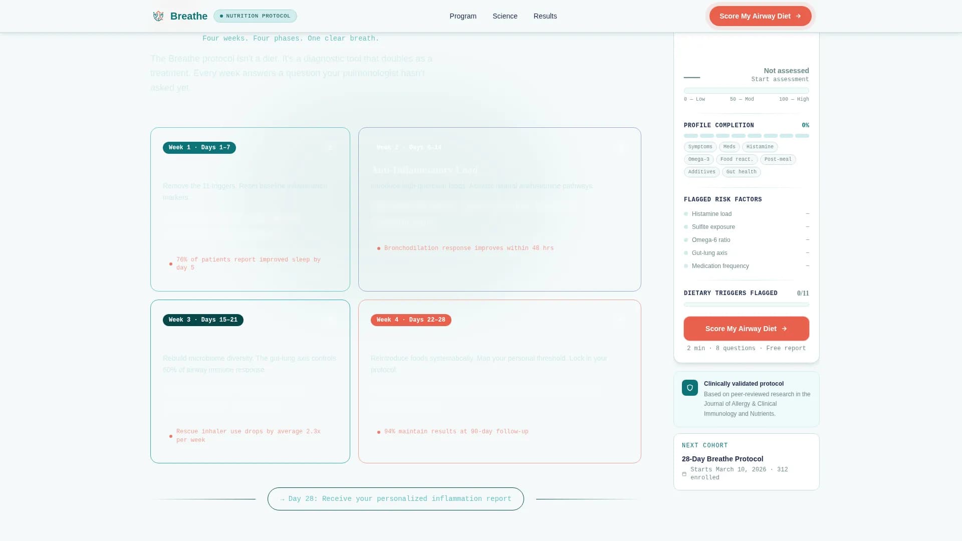 Breathe - Nutrition Program Landing Page Template