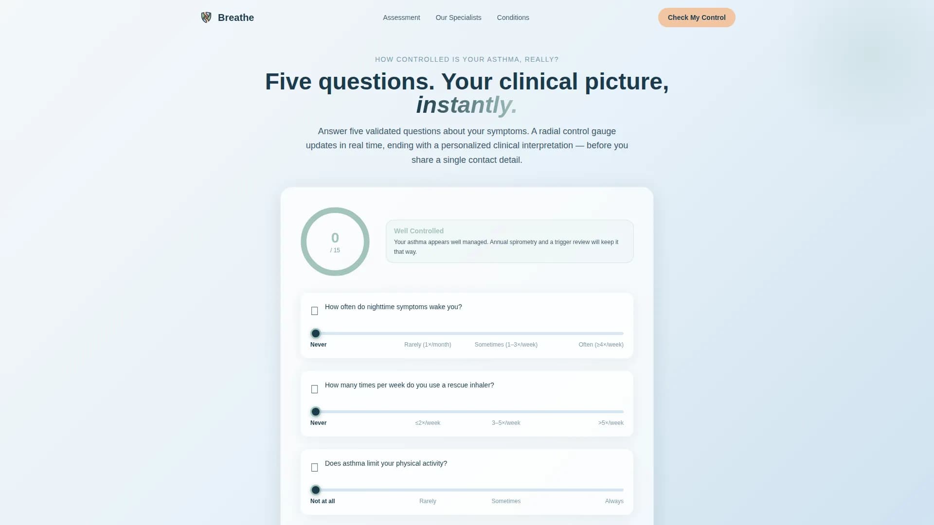 Breathe - Specialist Clinic Landing Page Template