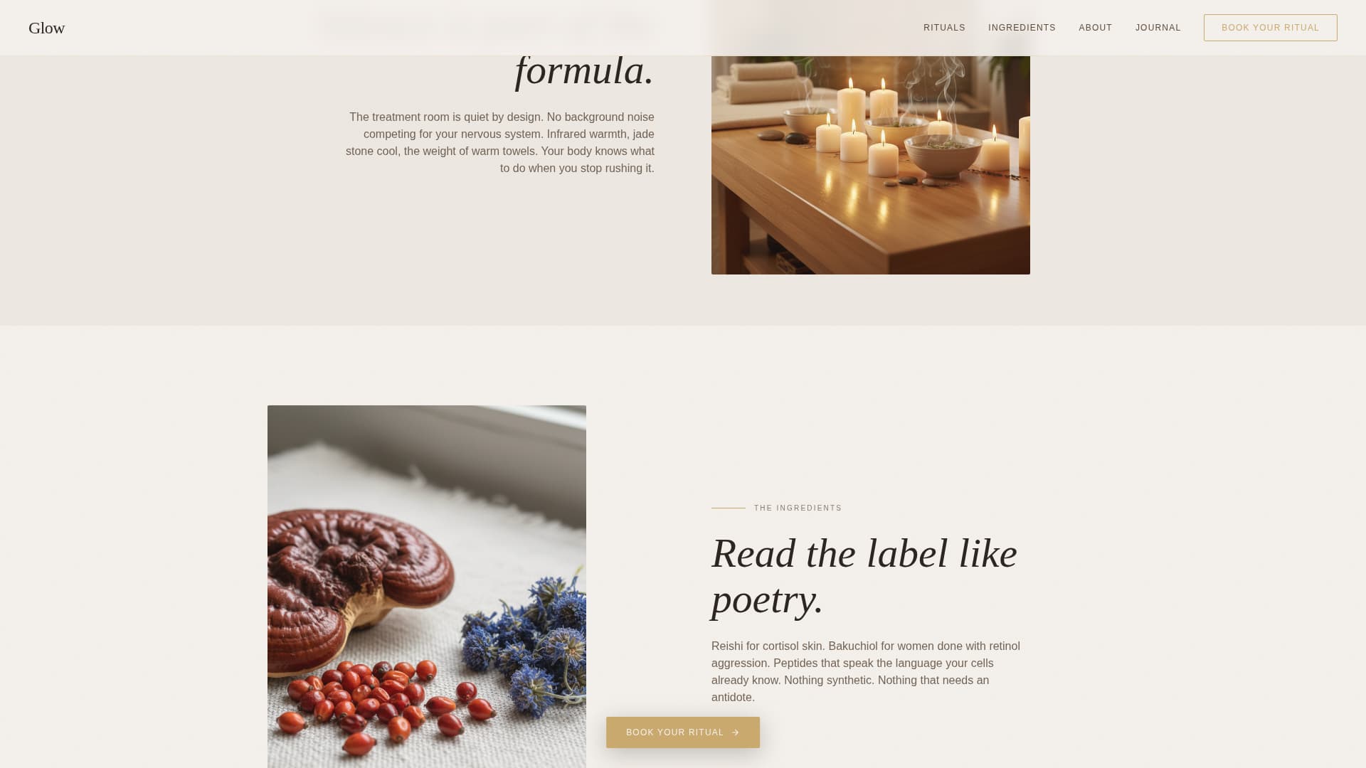 Glow - Radiant Esthetician Landing Page Template