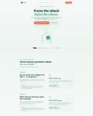 Breathe - Wearable Monitor Landing Page Template