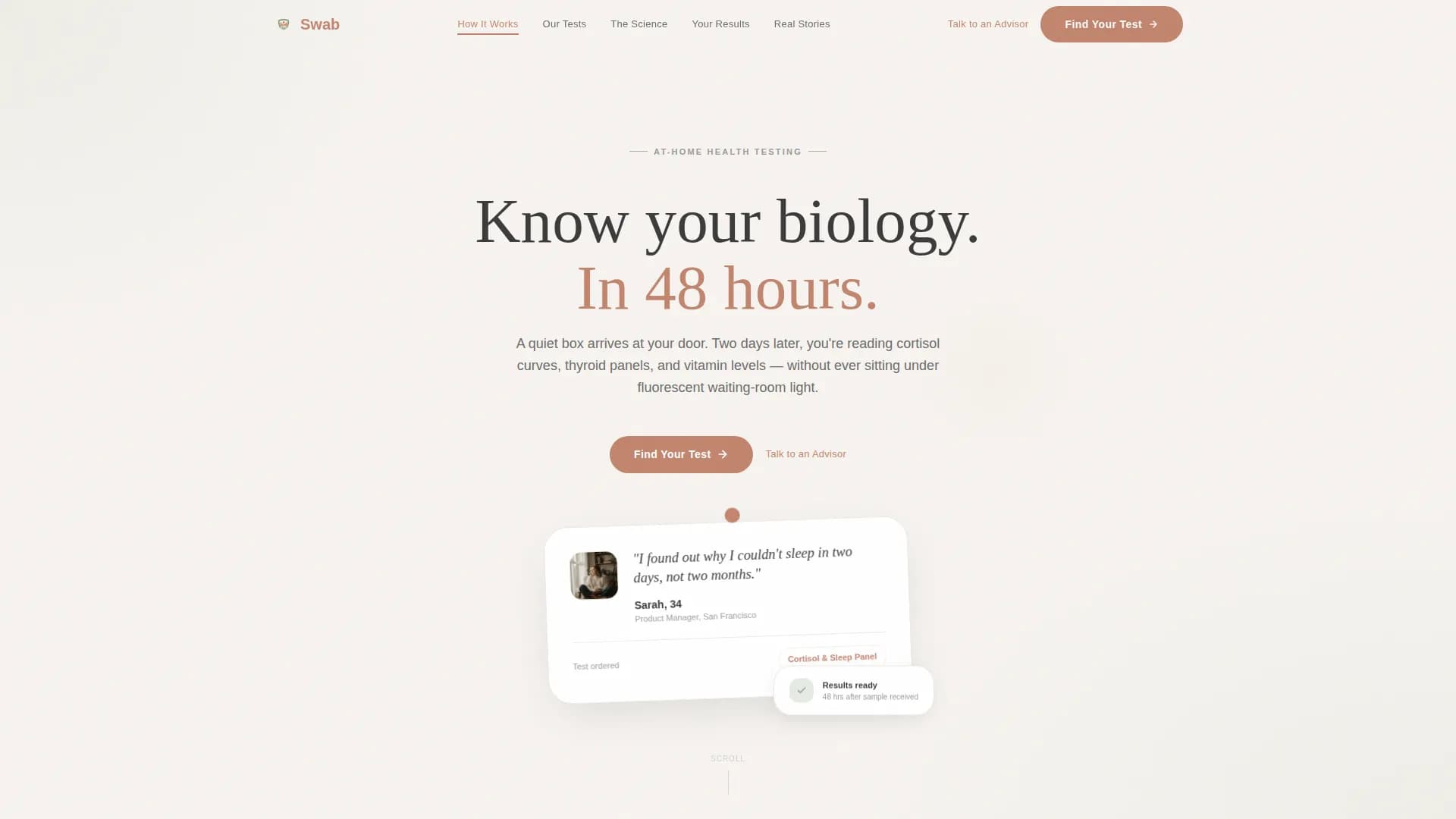 Swab - Testing Platform Landing Page Template
