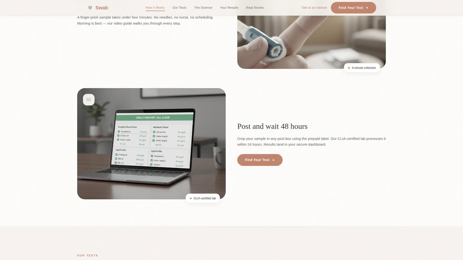 Swab - Testing Platform Landing Page Template
