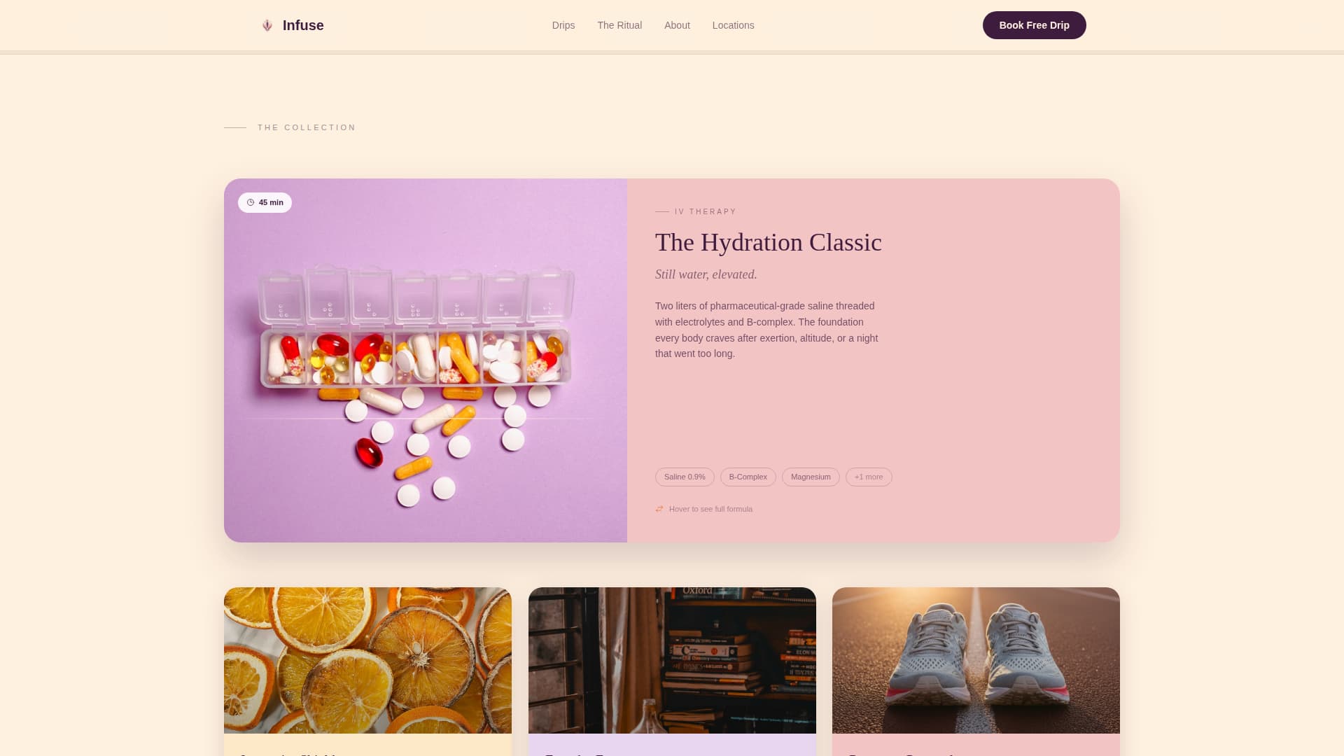 Infuse - Radiant IV Drip Landing Page Template