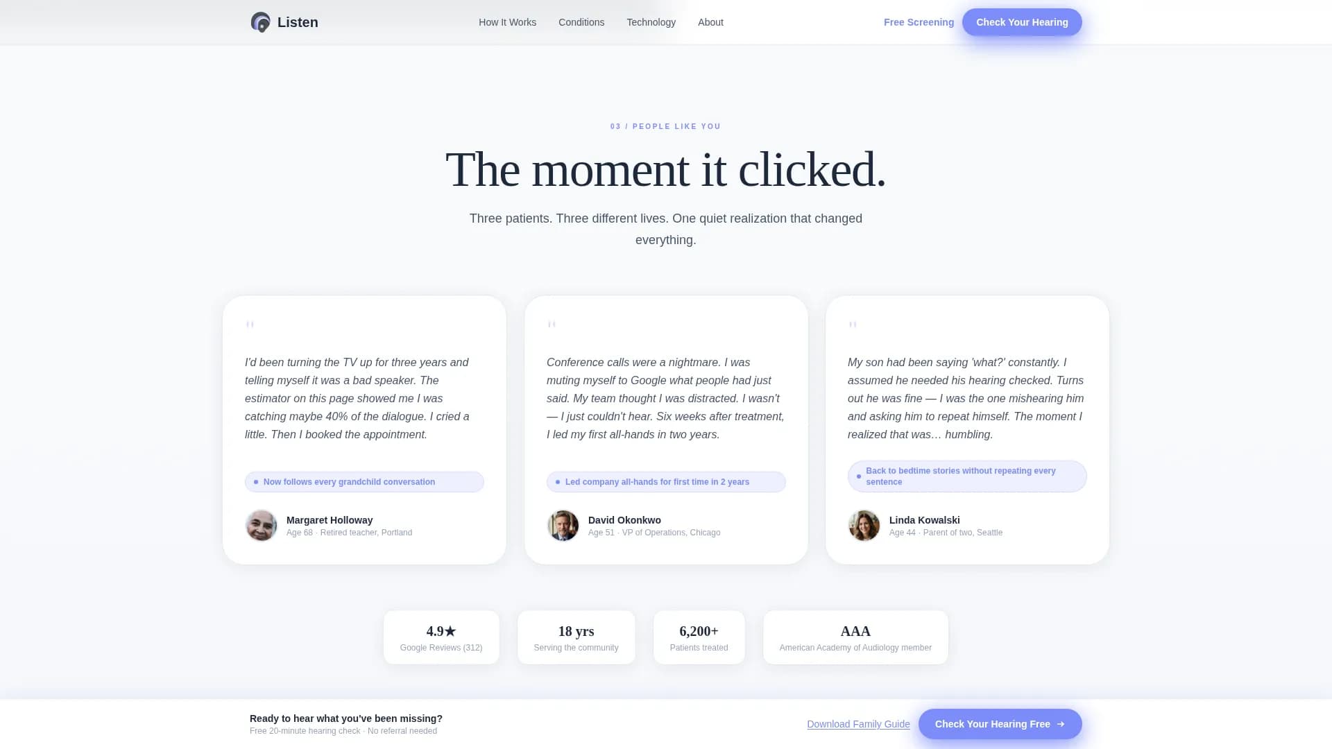 Recognize - Patient Education Landing page Template
