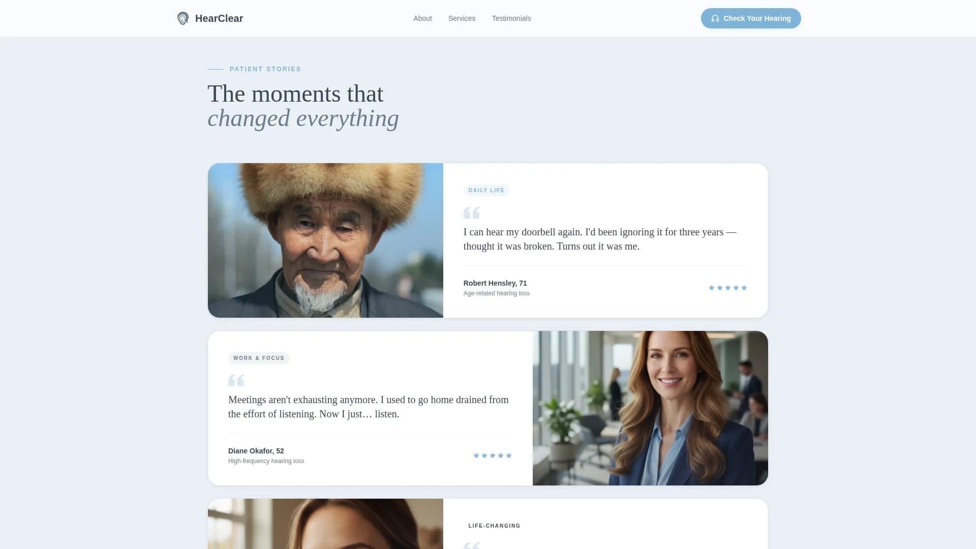 Listen - Audiology Practice Landing page Template