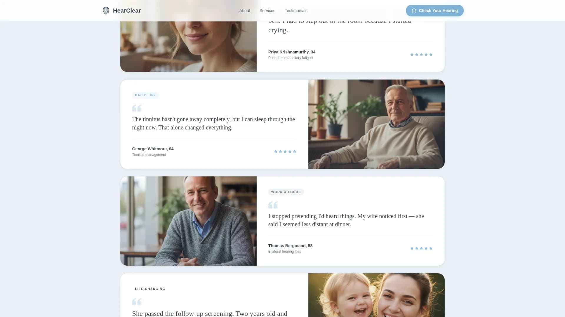 Listen - Audiology Practice Landing page Template