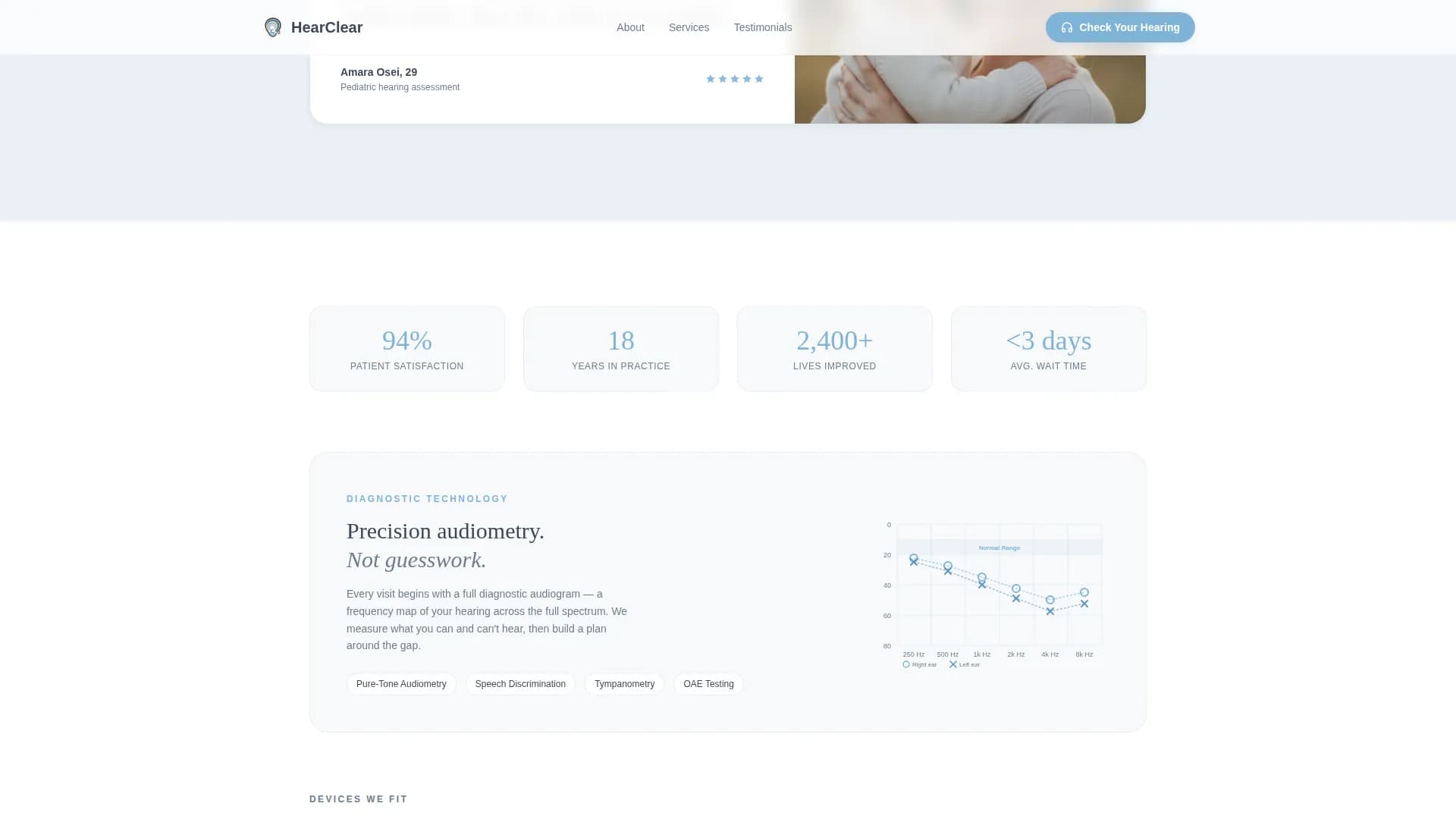 Listen - Audiology Practice Landing page Template