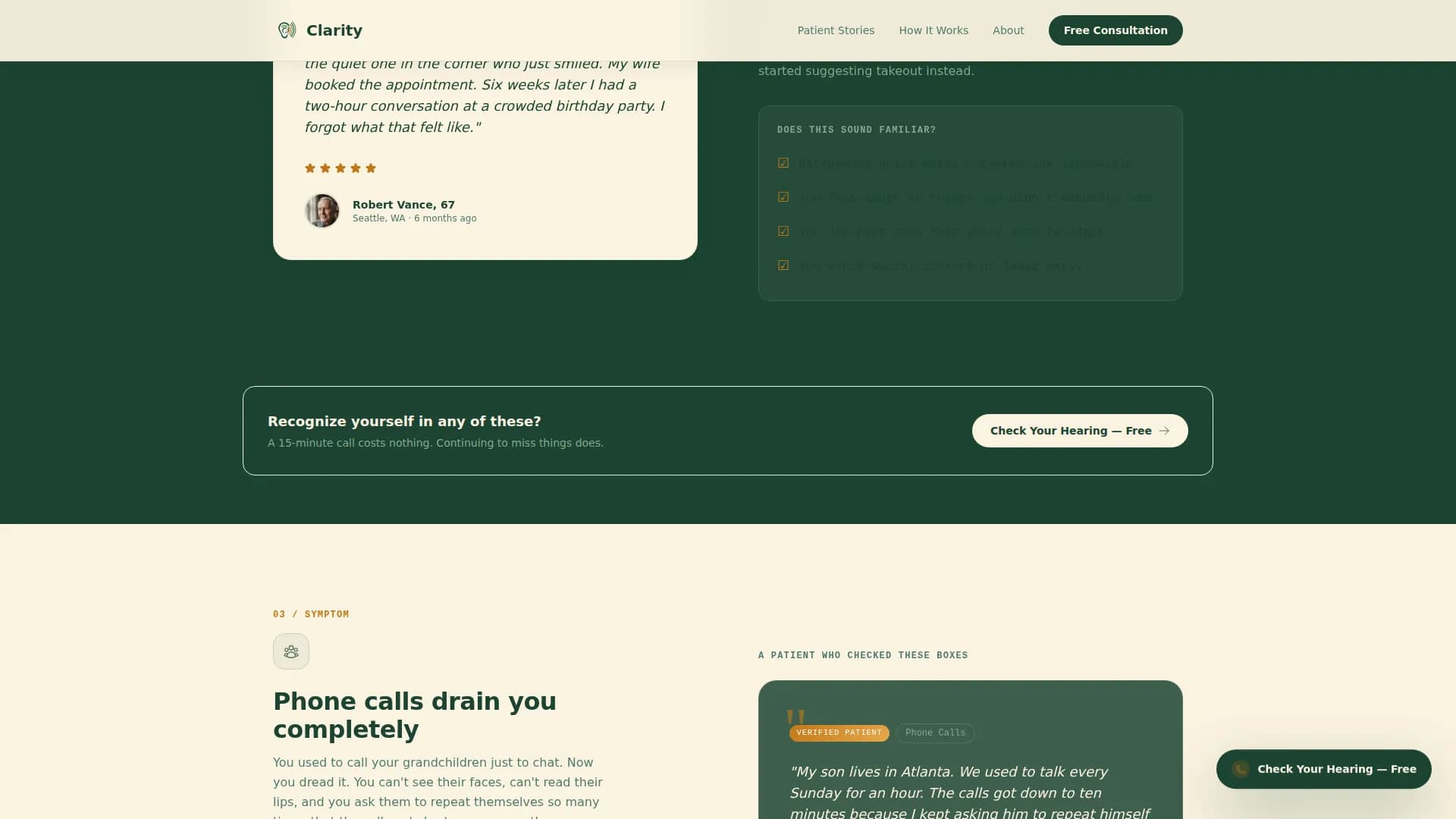 Clarity - Audiology Review Landing page Template