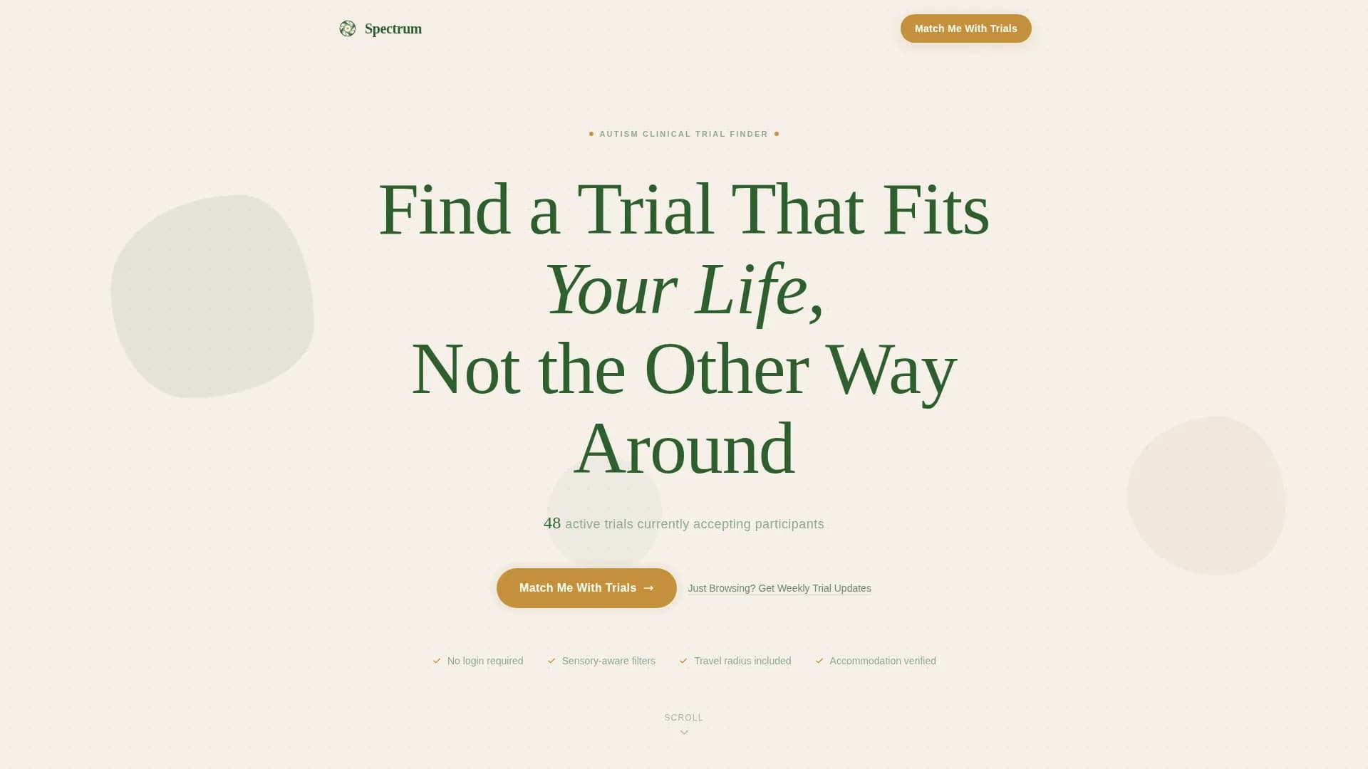 Spectrum - Clinical Trials Landing Page Template