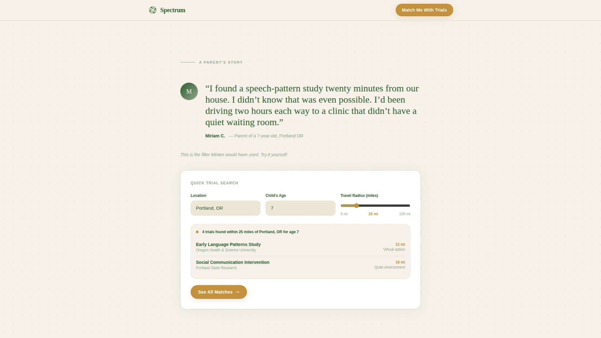 Spectrum - Clinical Trials Landing Page Template
