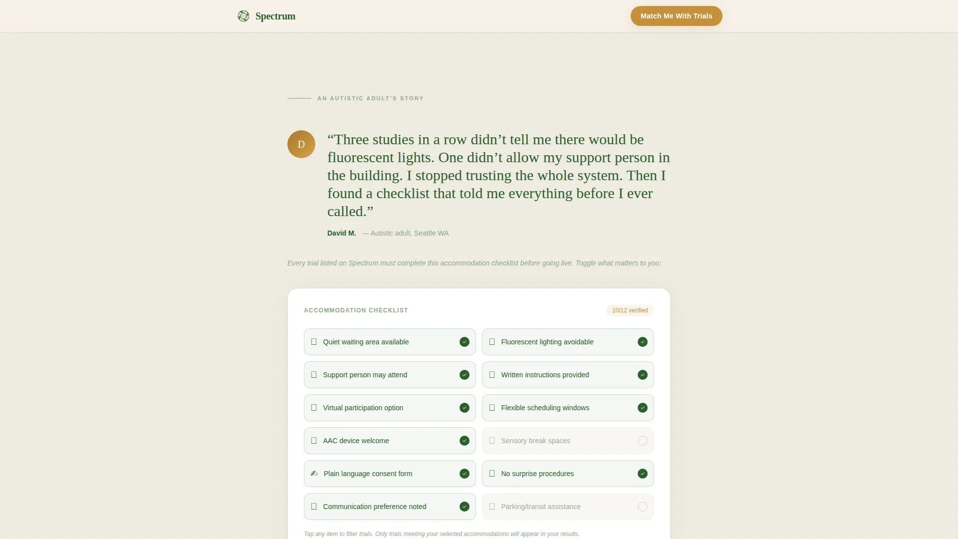 Spectrum - Clinical Trials Landing Page Template