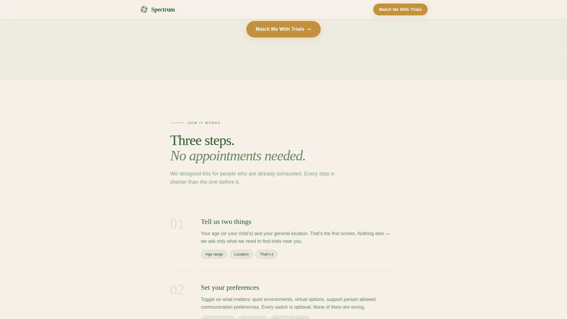 Spectrum - Clinical Trials Landing Page Template