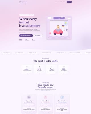 Snip - Whimsical Kidsbarbershop Landing Page Template