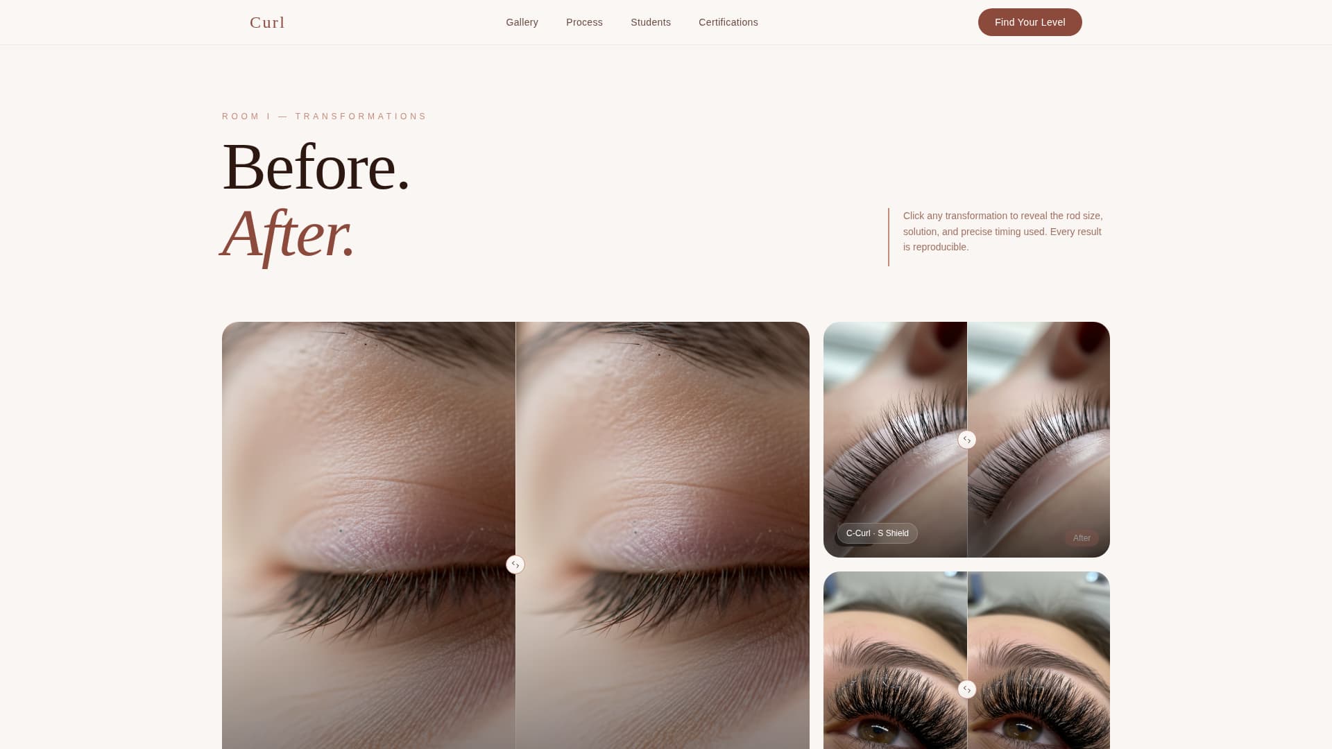 Curl - Artisan Beautycertification Landing Page Template
