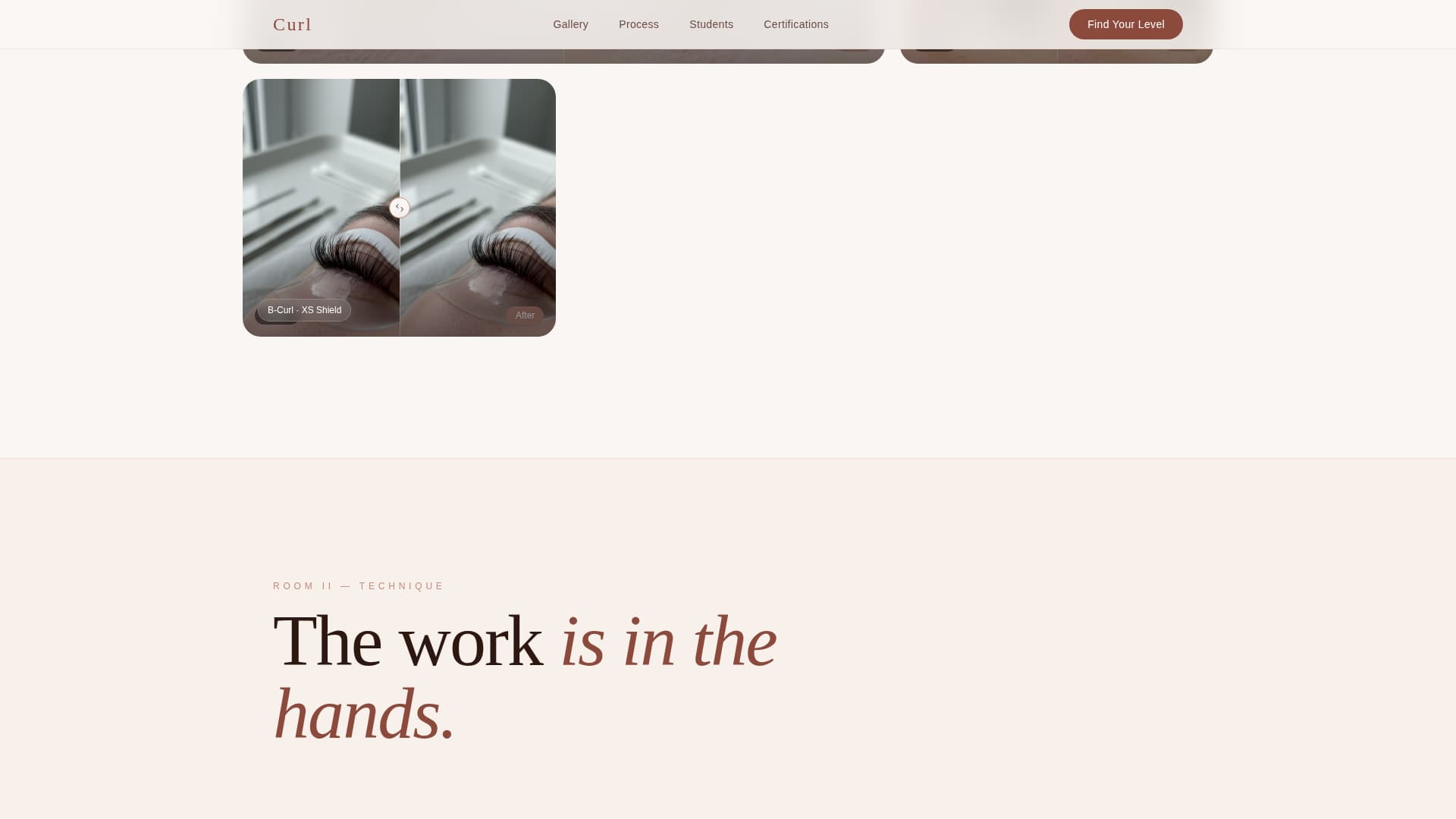 Curl - Artisan Beautycertification Landing Page Template