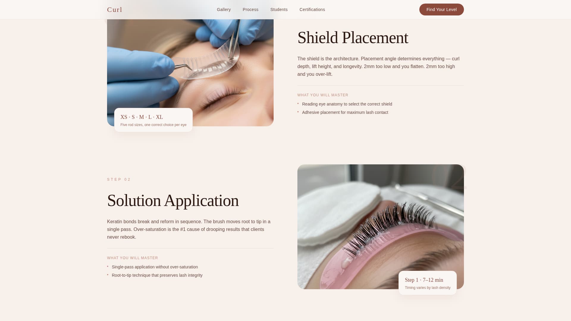 Curl - Artisan Beautycertification Landing Page Template
