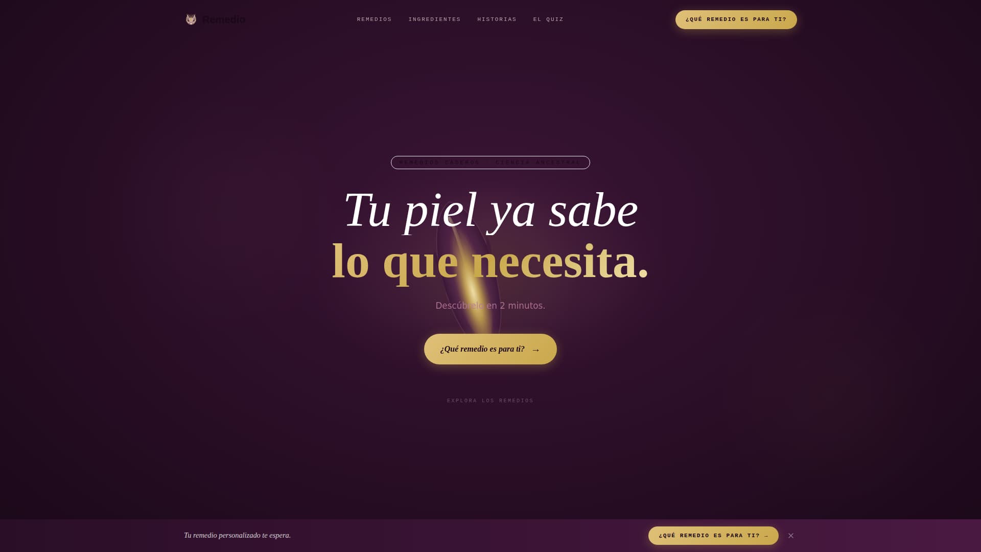 Remedio - Ancestral Skincare Landing Page Template