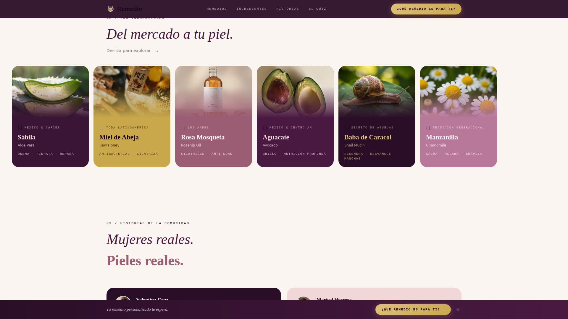 Remedio - Ancestral Skincare Landing Page Template