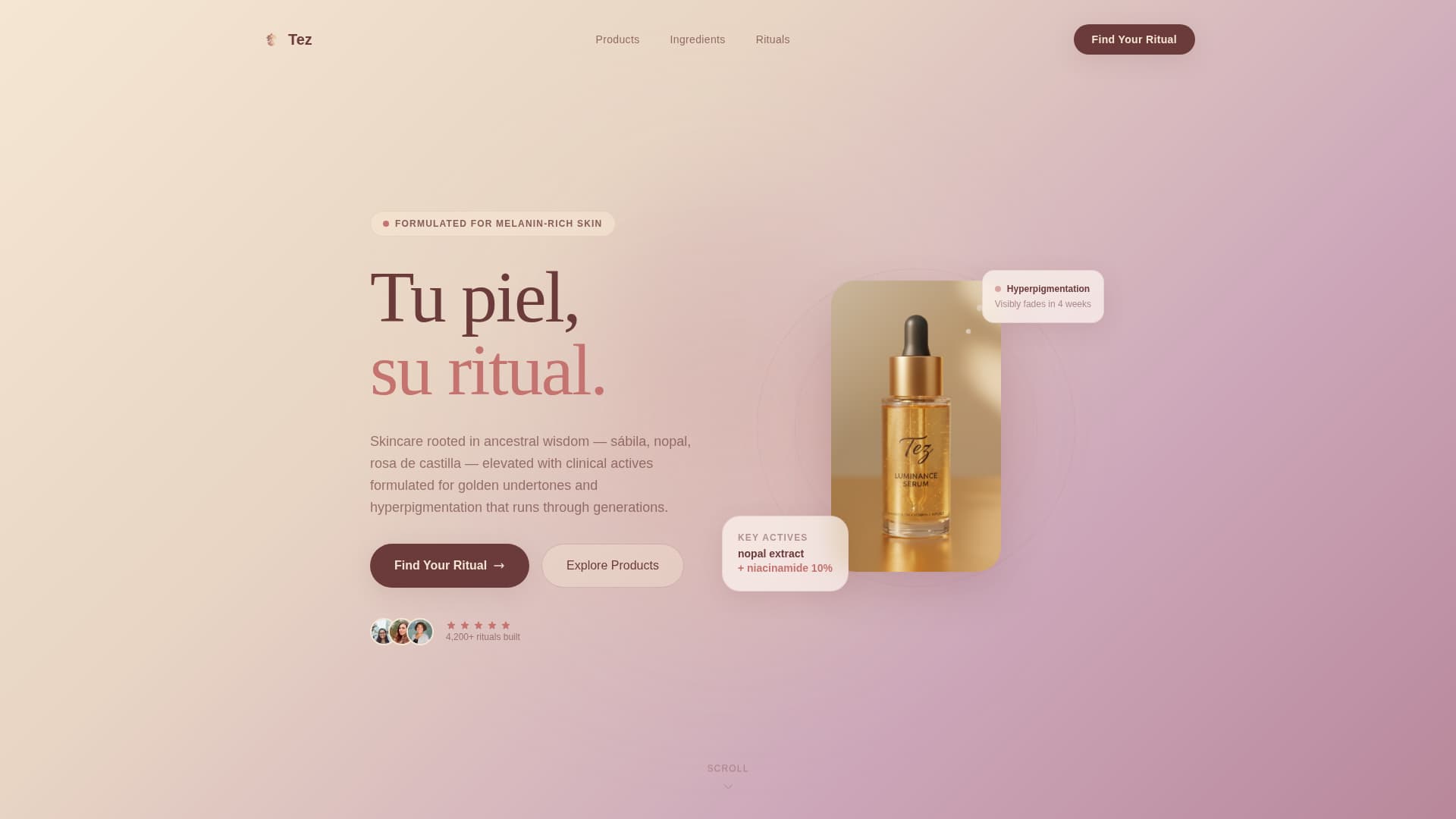 Tez - Radiant Skincare Landing Page Template