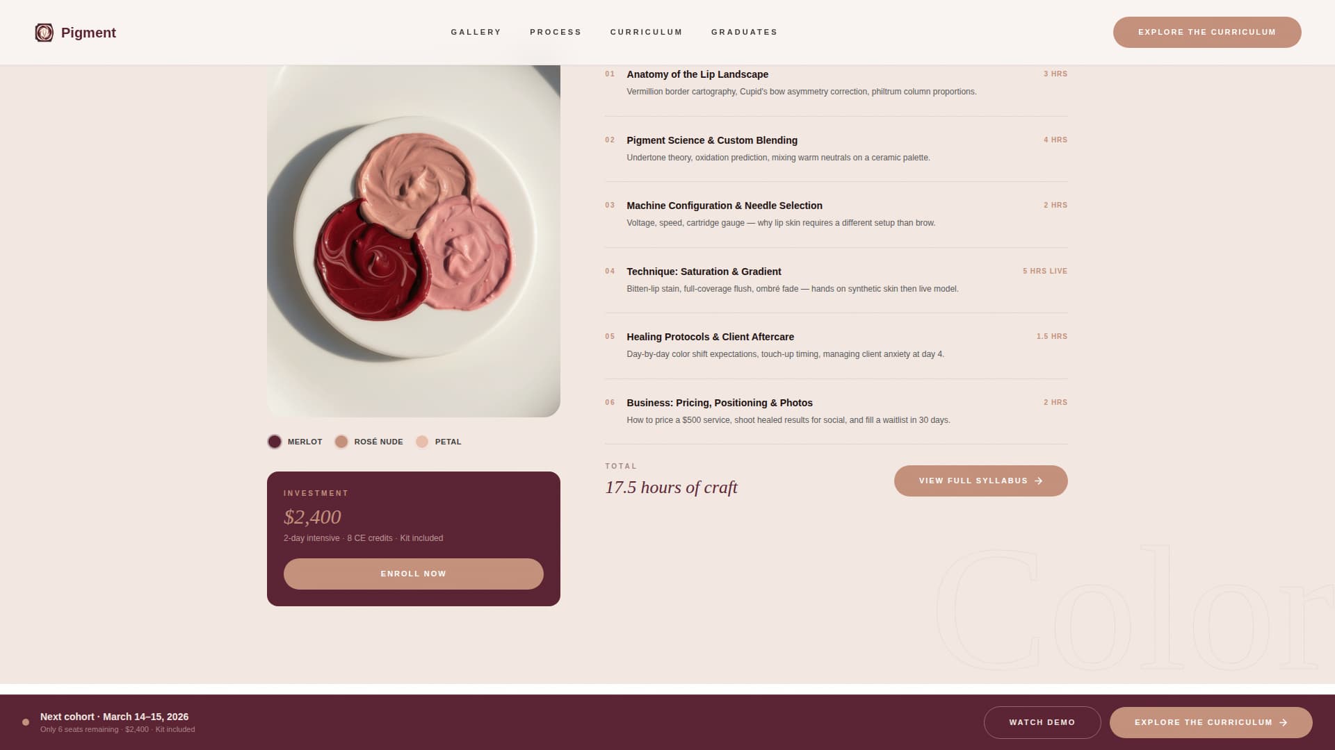 Pigment - Luxurious Lipblush Landing Page Template