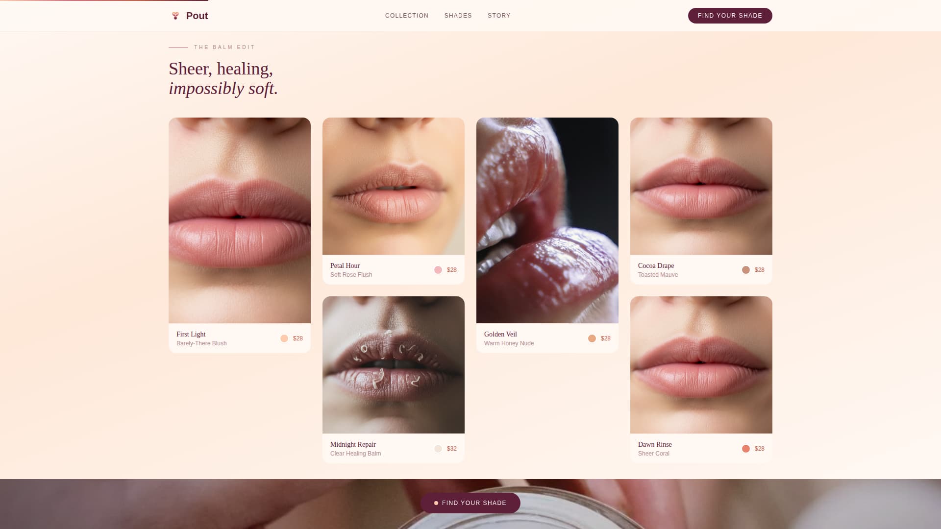 Pout - Luxe Lipcare Landing Page Template