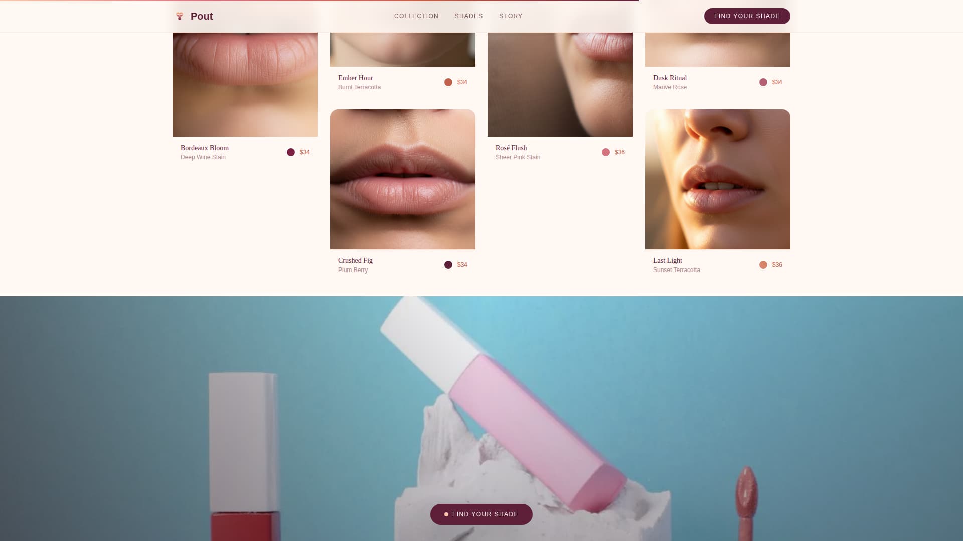 Pout - Luxe Lipcare Landing Page Template