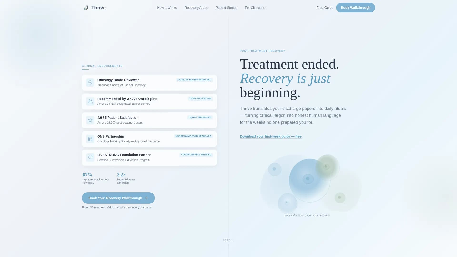 Cancer Recovery Care Booking Website Template