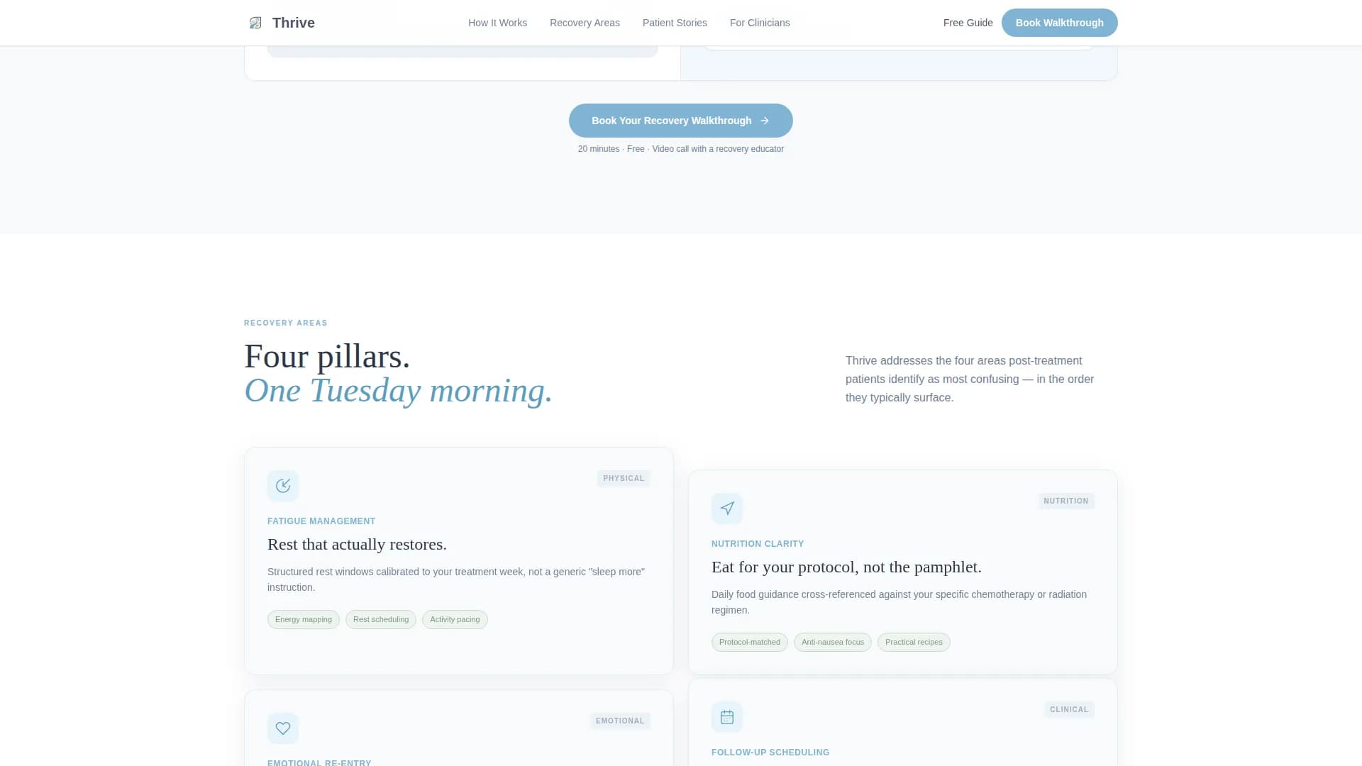 Cancer Recovery Care Booking Website Template