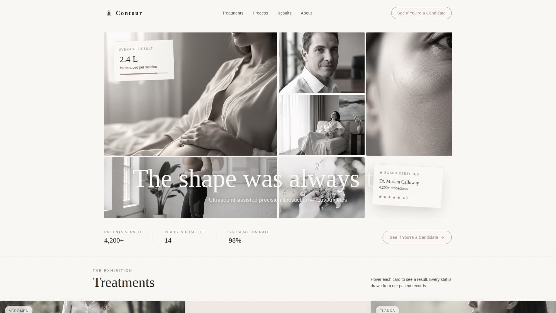 Contour - Precision Liposuction Landing Page Template