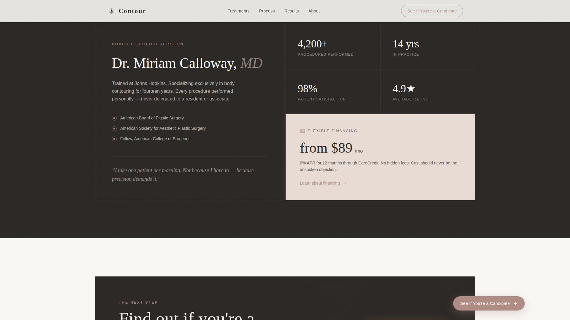 Contour - Precision Liposuction Landing Page Template