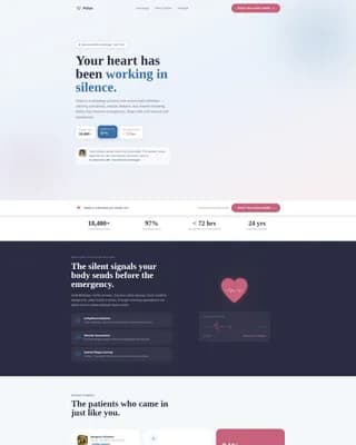 Cardiology Practice Website Template with Heart Health Assessment