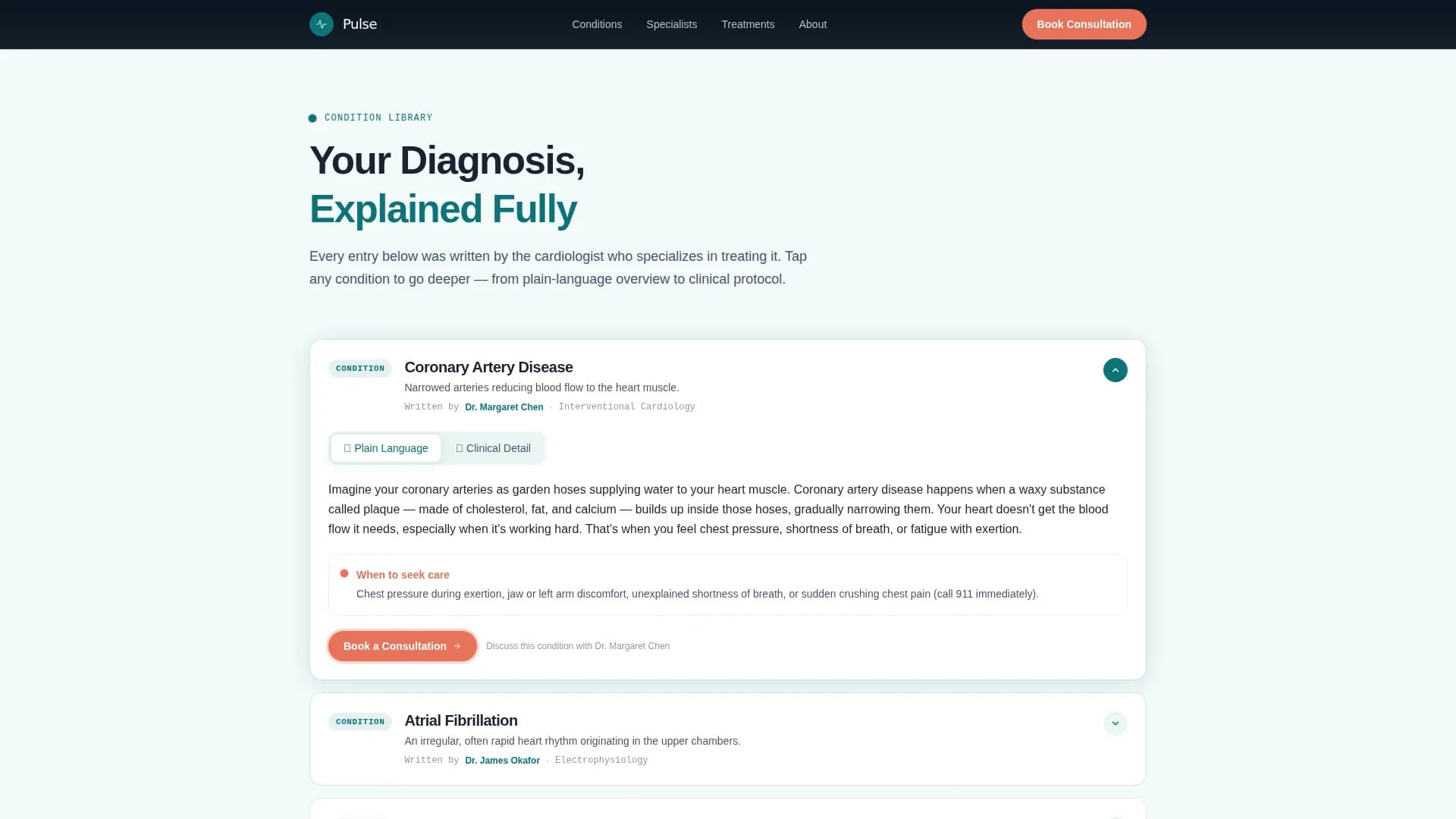 Cardiologist Advanced Booking Website Template