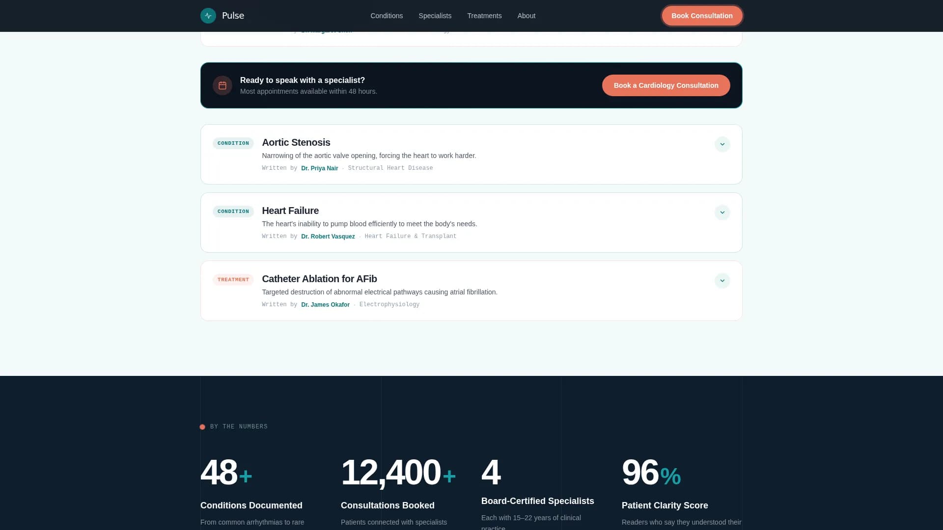 Cardiologist Advanced Booking Website Template