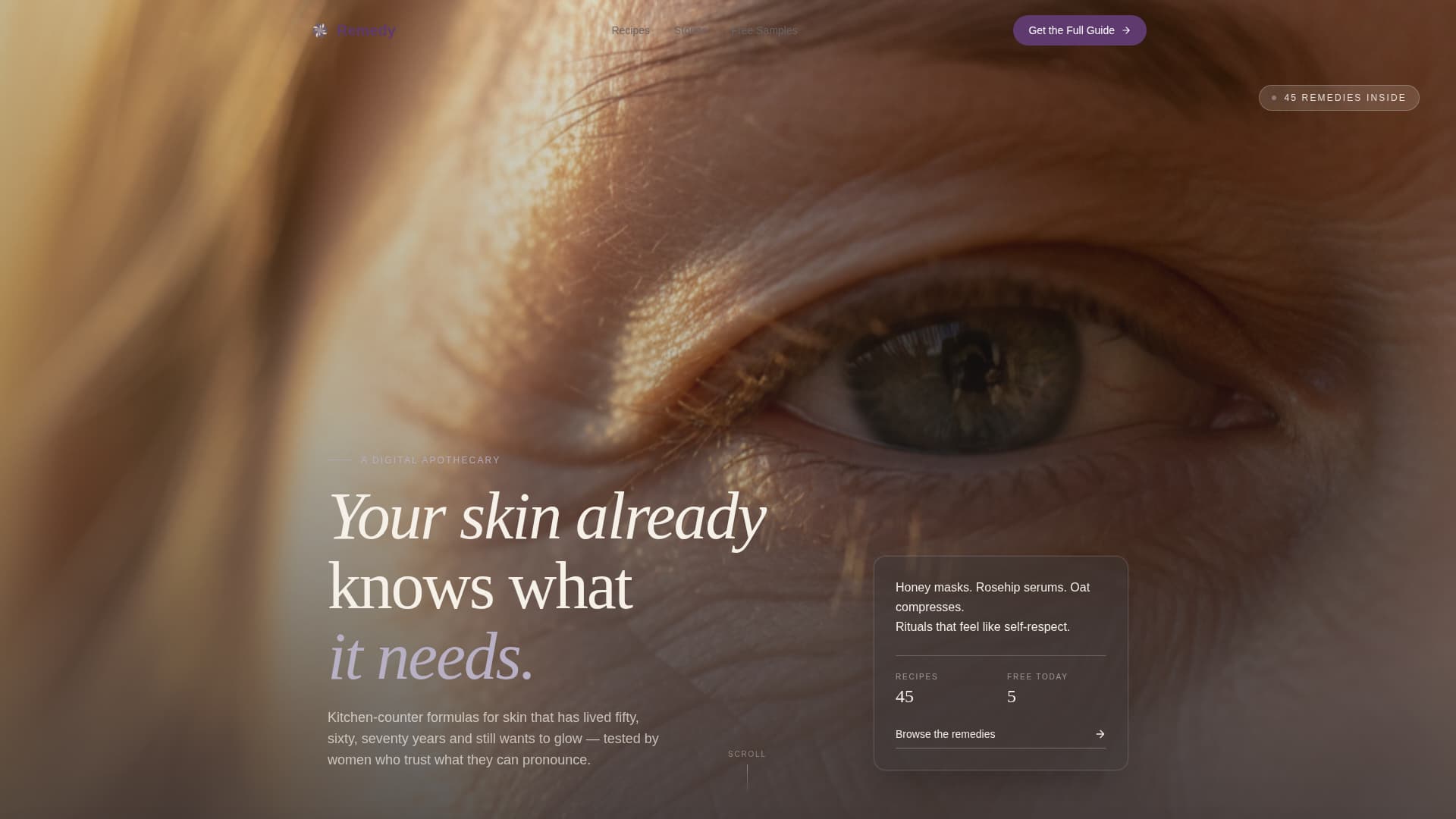 Remedy - Timeless Skincare Landing Page Template