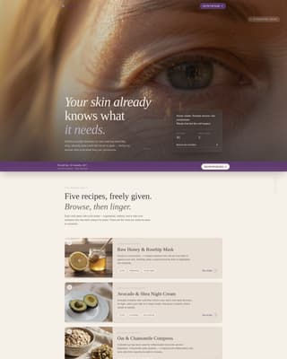 Remedy - Timeless Skincare Landing Page Template