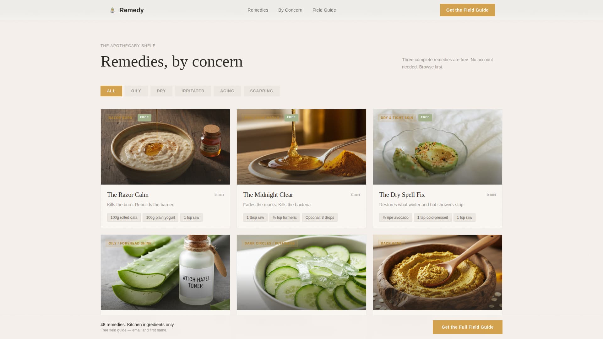 Remedy - Natural Mensskincare Landing Page Template