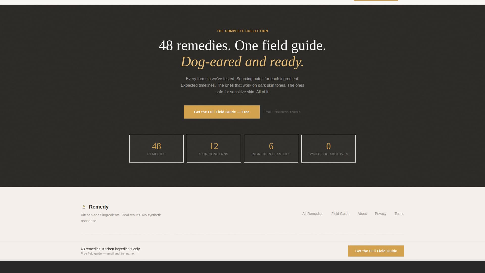 Remedy - Natural Mensskincare Landing Page Template