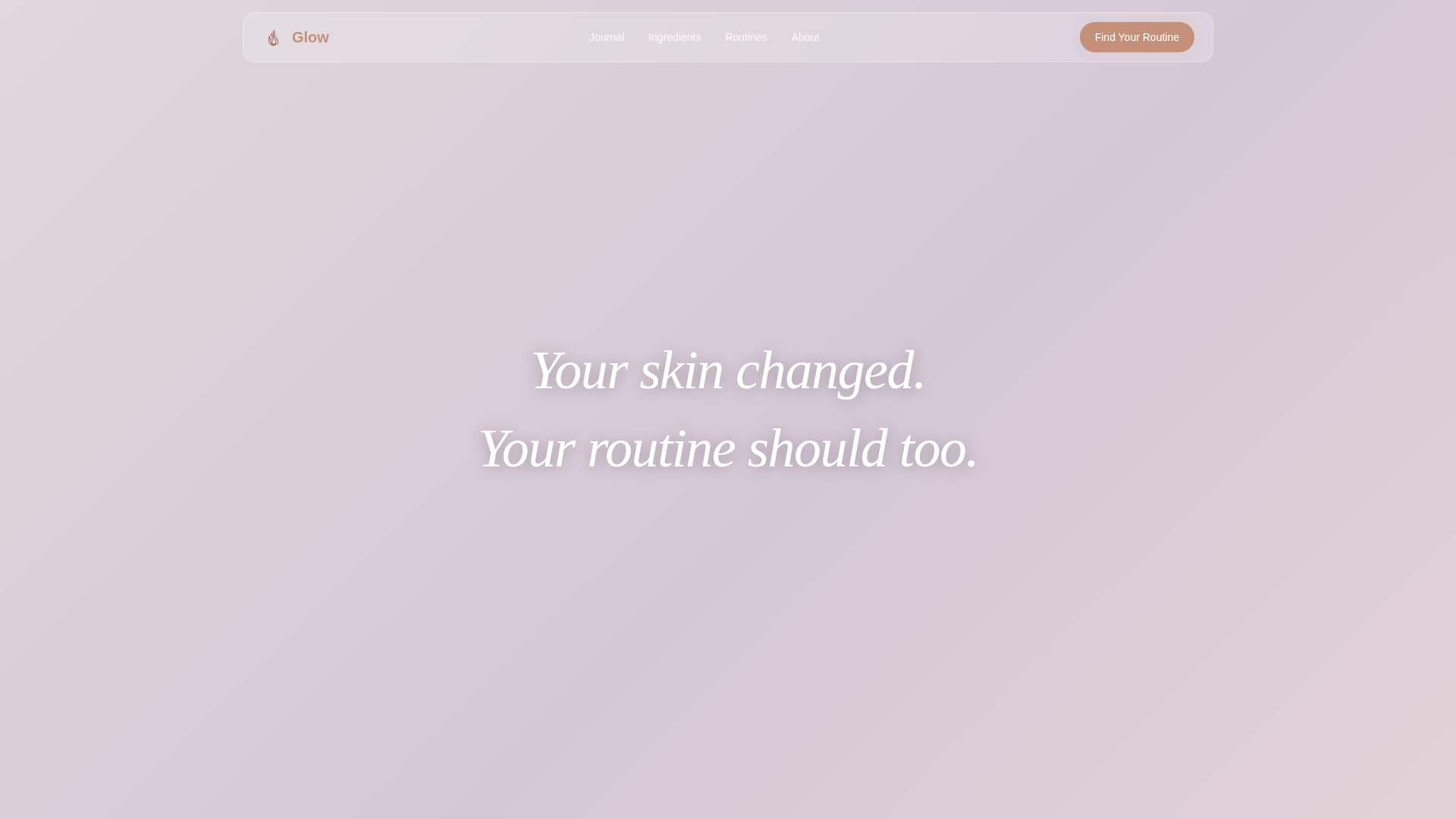 Glow - Immersive Skincare Landing Page Template