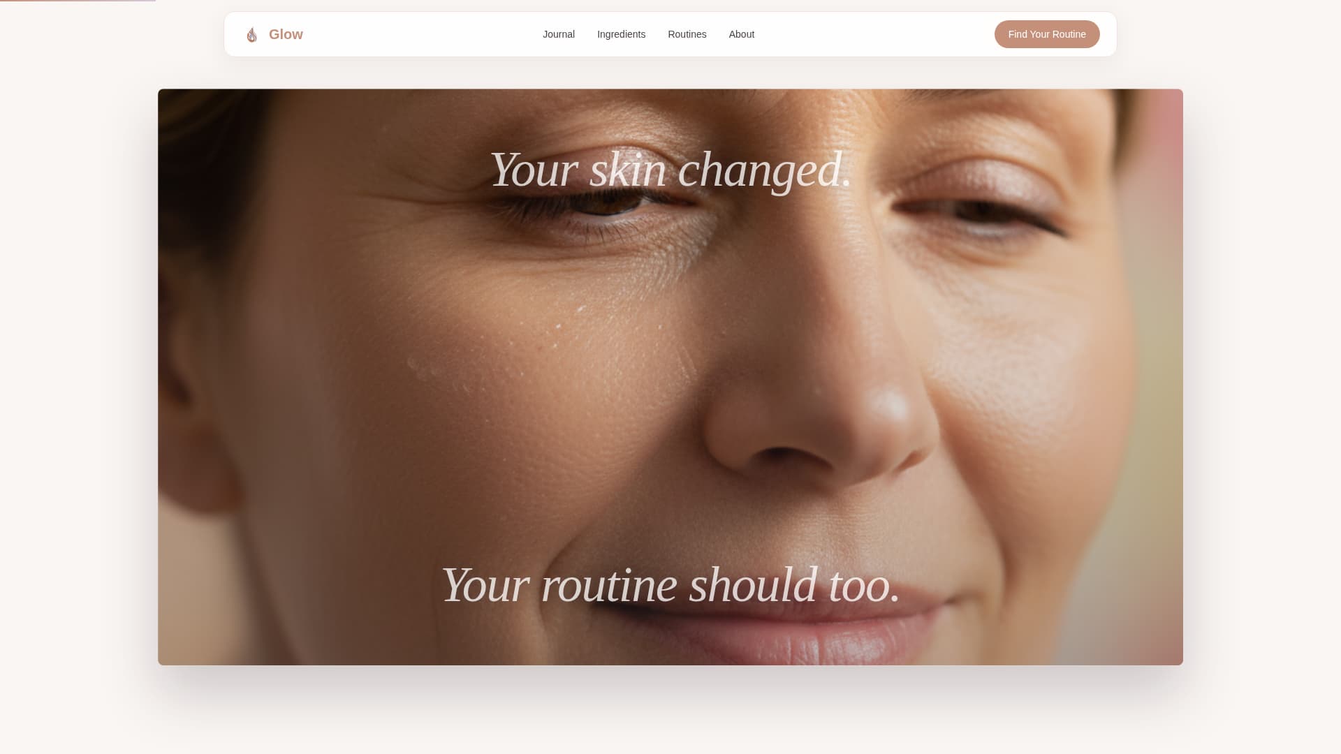 Glow - Immersive Skincare Landing Page Template