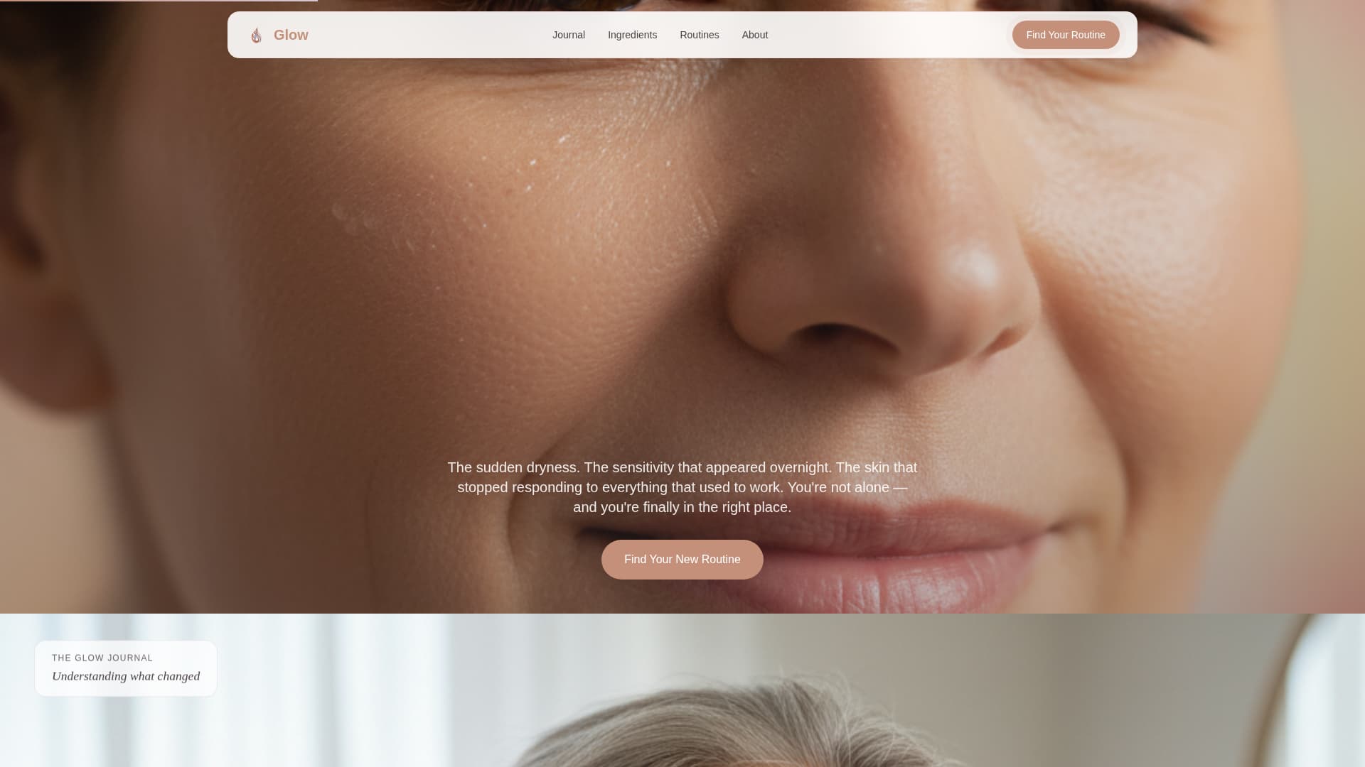 Glow - Immersive Skincare Landing Page Template