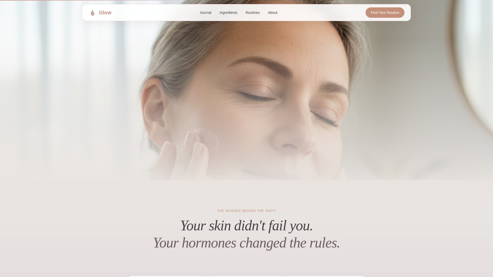 Glow - Immersive Skincare Landing Page Template