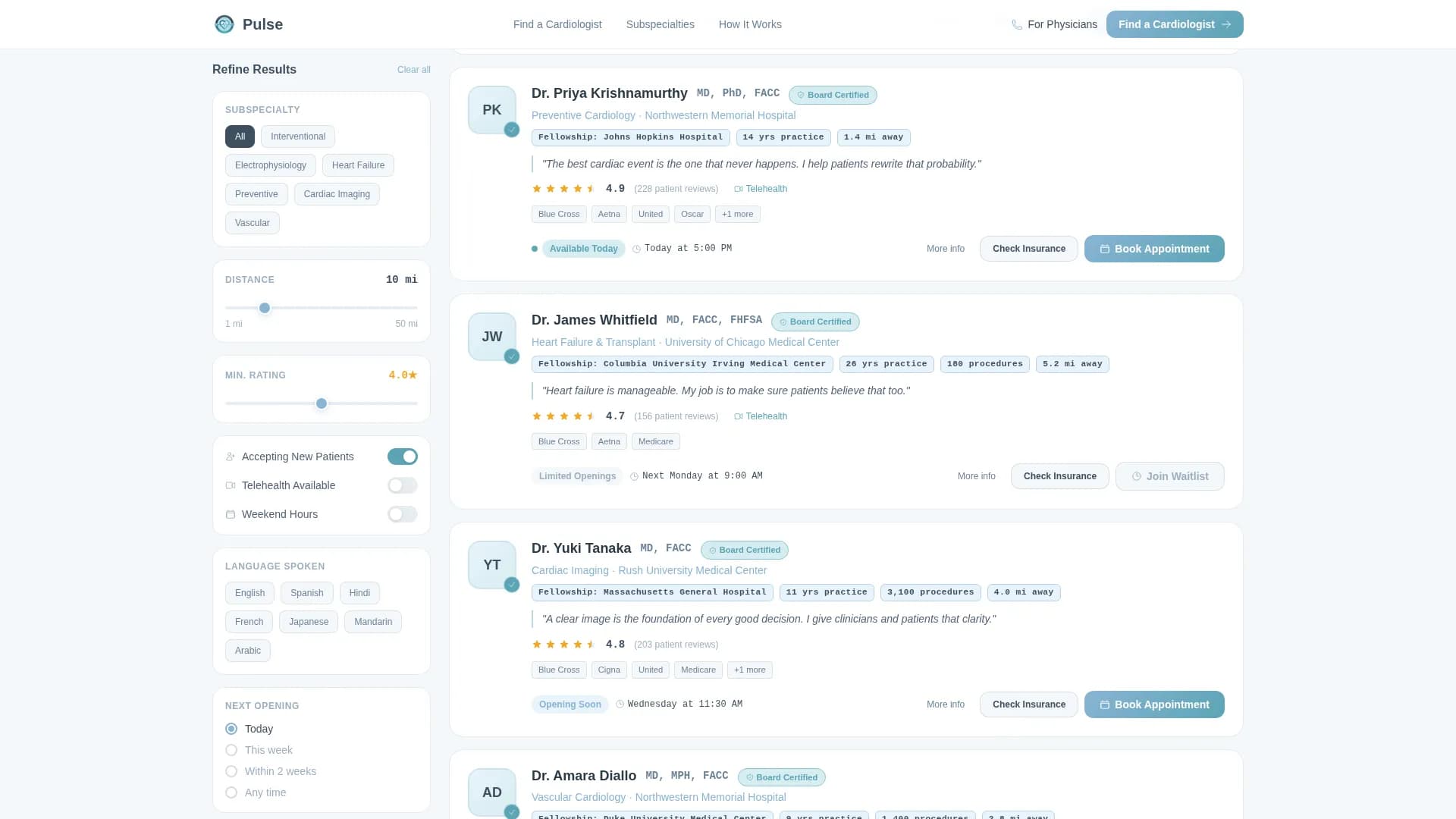 Cardiologist Booking Website Template
